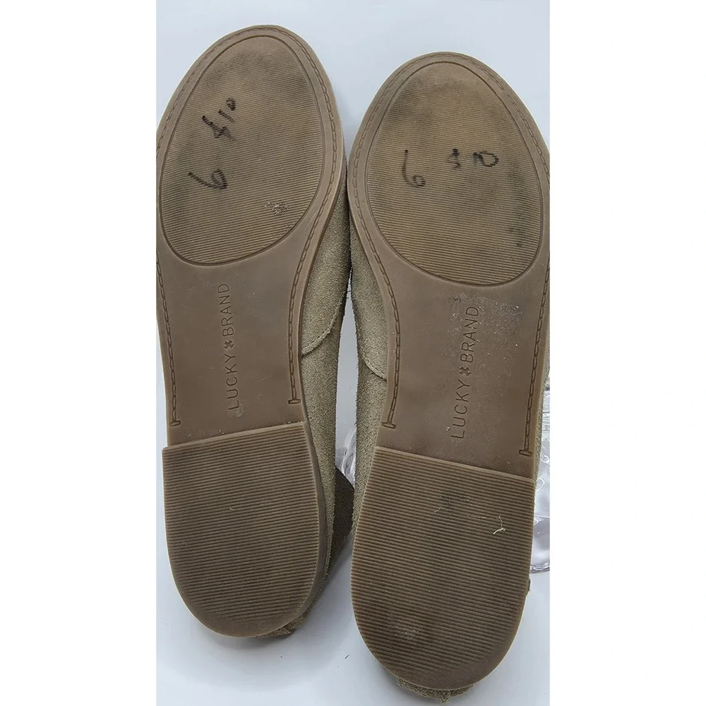 Lucky Brand Women's Charsa 2 Suede Casual Slip On Loafers Shoes Tan Size 6